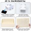 Automatic Parakeet Bird Bath with Pump, Large Bird Shower Fountain Indoor Bathtub with Running Water, Parrot Bath Tub Faucet for Pet Birds, White