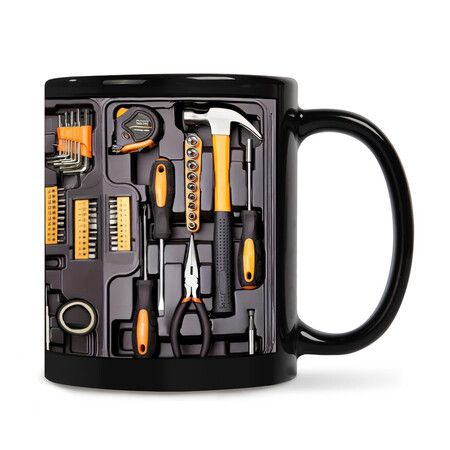 The Ultimate Mechanic's Toolbox Mug,11oz Ceramic Mechanic Toolbox Coffee Cup for Birthday Christmas Thanksgiving Anniversary,Tool Box Tea Mug Funny Gift