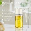 2 in 1 500ml/17oz Oil Sprayer for Cooking,Large Advanced Glass Olive Oil Dispenser Bottle w/stickers,Even Spray with Portion Control - White