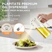 2 in 1 500ml/17oz Oil Sprayer for Cooking,Large Advanced Glass Olive Oil Dispenser Bottle w/stickers,Even Spray with Portion Control - White