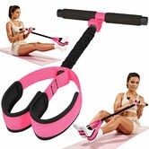 Durable Pedal Resistance Band with Handle,Thickened Latex Tubes and Soft Foam Fabric Foot Pedal,Sit Up Exercise Equipment (Pink)