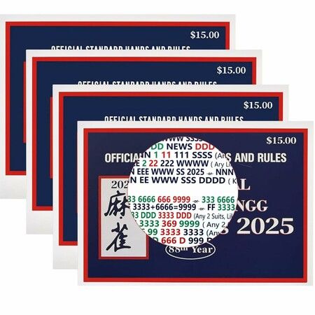 4Pcs Mahjong Cards Official Revision - Large Size Mah Jongg Cards Game Nights,Parties & Holiday Gatherings with Friends & Family