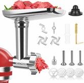 Stainless Steel Food Grinder Attachment Fit for KitchenAid Stand Mixers, Food Grinder Compatible with Meat Grinder Attachment