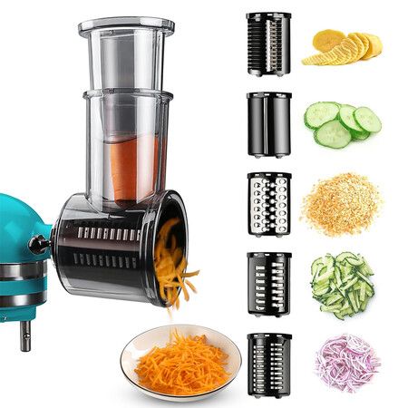 Stainless Steel Slicer Shredder Attachments for KitchenAid Stand Mixers, Vegetable Shredder, Cheese Grater, Salad Maker, Food Slicers Accessories