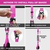 Pull Up Assistance Bands Heavy Duty Resistance Band for Pull Up Bar,Adjustable Weight Size with Fabric Feet Knee Rest for Strength Training,Pink