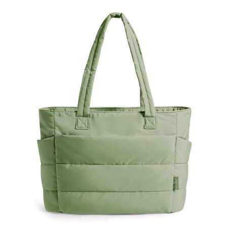Tote Bag for Women,Lightweight Puffy Tote Bag with Compartments Shoulder Bag Handbag for Travel,Work,Gym Green