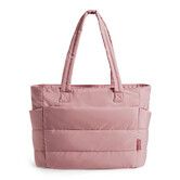 Tote Bag for Women,Lightweight Puffy Tote Bag with Compartments Shoulder Bag Handbag for Travel,Work,Gym Pink