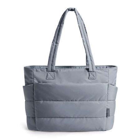 Tote Bag for Women,Lightweight Puffy Tote Bag with Compartments Shoulder Bag Handbag for Travel,Work,Gym Grey