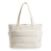 Tote Bag for Women,Lightweight Puffy Tote Bag with Compartments Shoulder Bag Handbag for Travel,Work,Gym White