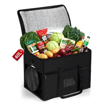 Cool Bag 40L Foldable Picnic Bag,Large Thermal Bag,Insulated Bag for Camping,Picnic,Shopping,Car,BBQ,Portable Reusable Insulated Shopping Bag