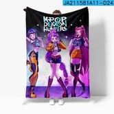 Flannel Blanket 100x130cm K-POP Demon Hunter Girls Print Warm Modern Nap Blanket Christmas Birthday Gift