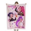 Flannel Blanket 100x130cm K-POP Demon Hunter Girls Print Warm Modern Nap Blanket Christmas Birthday Gift