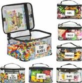 6-Pack Extra Large Toy Storage Bags with Zippers Labels,Reusable Clear TPU Waterproof Organizer for Kids Toys,Building Blocks,Puzzles,Dolls