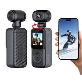 4K Pocket Vlogging Camera with 3-Axis Gimbal Stabilizer, 128GB Handheld Portable Video Camera with WiFi, LCD Screen and Face Tracking