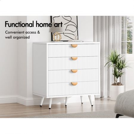 ALFORDSON 4 Chest of Drawers Modern Storage Cabinet Dresser Tallboy White