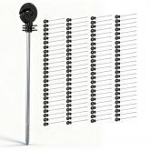 Giantz Electric Fence Ring Insulators 100pcs Stand off Screw in Insulator Black