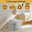Large Capacity Toilet Paper Storage Basket With Lid,Holds Up To 12 Rolls Of Toilet Paper,Lightweight Toilet Paper Holder With Side Storage Window.