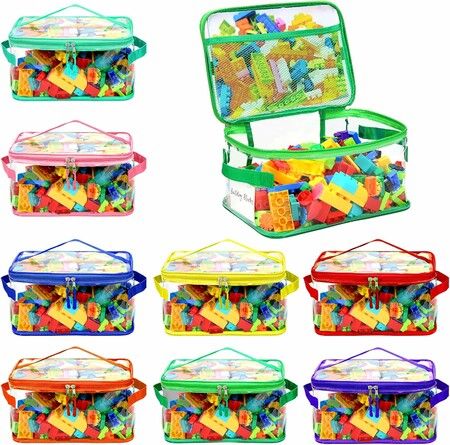 8 Packs Large Toy Storage Bags Reusable Clear PVC Board Game Storage,Travel Waterproof Toy Organizer Bags for Building Blocks,Puzzle
