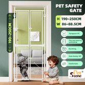 Retractable Safety Gate Pet Dog Cat Extra Tall Invisible Fence Enclosure Barrier Safe Guard Security Fencing Doorway Stairs Kitchen Bedroom 190-250cm