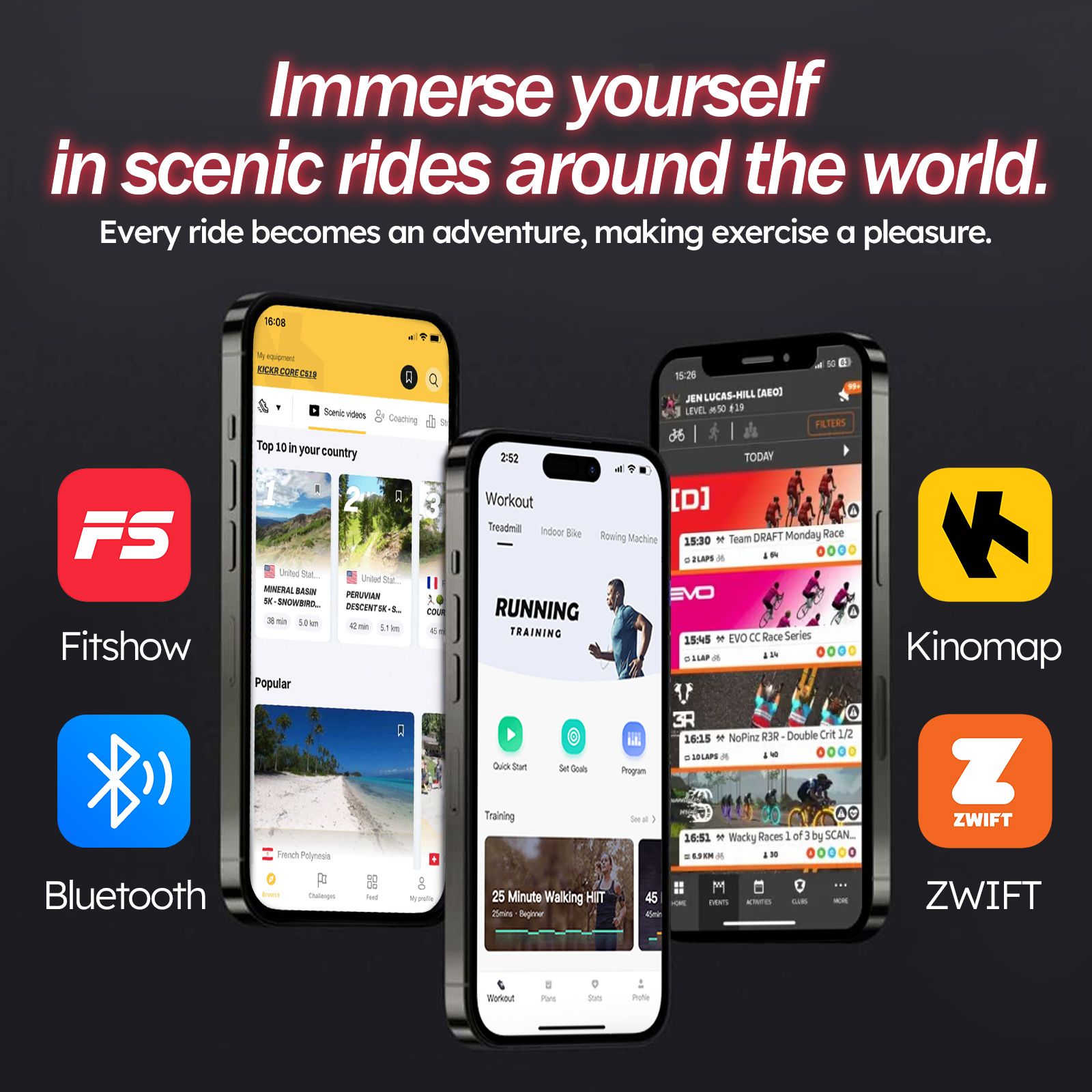 Genki Fitness Spin Bike Indoor Cycling Stationary Bicycle Home Exercise Adjustable Magnetic Workout Aerobic Trainer Pedal Gym Equipment Bluetooth App