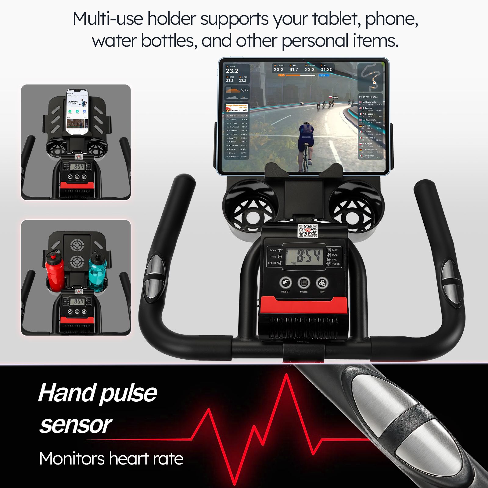 Genki Fitness Spin Bike Indoor Cycling Stationary Bicycle Home Exercise Adjustable Magnetic Workout Aerobic Trainer Pedal Gym Equipment Bluetooth App