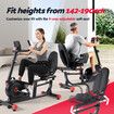 Genki Recumbent Bike Stationary Bicycle Fitness Exercise Home Indoor Cycling Adjustable Magnetic Aerobic Workout Pedal Trainer Equipment Bluetooth App