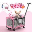Soft Pet Carrier Cat Dog Crate Stroller Trolley Rolling Portable Small Animals Puppy Travel Cage Kennel Hand Shoulder Bag Luggage Telescopic Handle