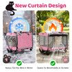 Soft Pet Carrier Cat Dog Crate Stroller Trolley Rolling Portable Small Animals Puppy Travel Cage Kennel Hand Shoulder Bag Luggage Telescopic Handle