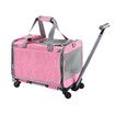 Soft Pet Carrier Cat Dog Crate Stroller Trolley Rolling Portable Small Animals Puppy Travel Cage Kennel Hand Shoulder Bag Luggage Telescopic Handle