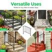 Stair Handrail Railings 3-4 Steps Black Metal Adjustable Safety Guard Hand Rails Balusters Kit for Indoor Outdoor Concrete Wooden Staircases Porches