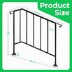 Stair Handrail Railings 3-4 Steps Black Metal Adjustable Safety Guard Hand Rails Balusters Kit for Indoor Outdoor Concrete Wooden Staircases Porches