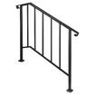 Stair Handrail Railings 3-4 Steps Black Metal Adjustable Safety Guard Hand Rails Balusters Kit for Indoor Outdoor Concrete Wooden Staircases Porches