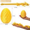 3D Printed Dragon Eggs with Dragon Large Articulated Dragons Toys with Eyes, Animal Fidget Toy Surprise Eggs Home Decor Executive Desk Toy (Golden)