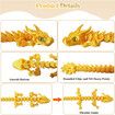 3D Printed Dragon Eggs with Dragon Large Articulated Dragons Toys with Eyes, Animal Fidget Toy Surprise Eggs Home Decor Executive Desk Toy (Golden)