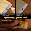 Book Light, Rechargeable Reading Lights for Books in Bed, Eye Caring 3 Color Temperatures, Portable Flat Book Light for Book Lovers, White