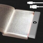 Book Light, Rechargeable Reading Lights for Books in Bed, Eye Caring 3 Color Temperatures, Portable Flat Book Light for Book Lovers, White