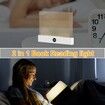 Book Light, Rechargeable Reading Lights for Books in Bed, Eye Caring 3 Color Temperatures, Portable Flat Book Light for Book Lovers, White