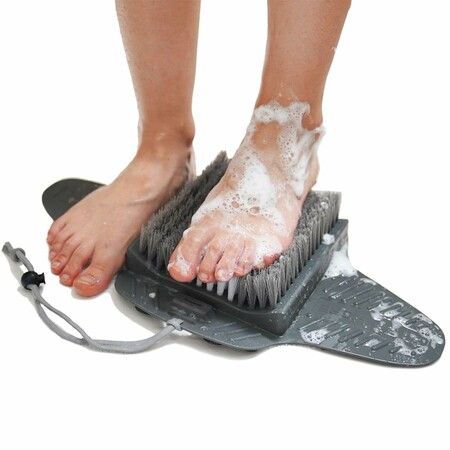 Shower Foot Scrubber Mat with Pumice Stone, Cleans, Smooths and Removes Dead Skin on Foot Without Bending, Foot Callus Remover for Shower and Bathtub