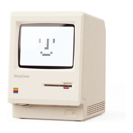 Maclock WB-8 Retro Pixel Alarm Clock, 1984 Computer, Inspired USB Desk Clock with Pixel Display, Multiple Alarms, Adjustable Brightness, Calendar