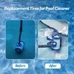 2 Pcs 896584000-143 Blue Front Tire Kit with Super Hump Compatible with Hayward Poolvergnuegen 2X and 4X Pool Cleaners, Phoenix Series