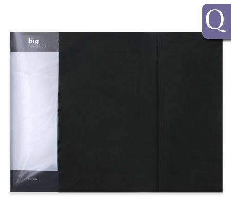 The Big Sleep Luxury Queen Bed Size Fitted & Flat Sheet / Pillowcase Set - Black 75gsm Microfibre