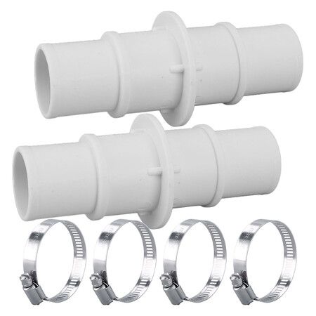 2Pcs Pool Hose Adapter Connector, 1-1/4 inch or 1-1/2 inch Plastic Coupling for Swimming Pool Vacuum, Cleaner, and Filter Pump Hoses
