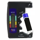 Universal Battery Tester Checker,Digital Battery Capacity Level Tester for C AA AAA D N 9V 1.5V Button Cell Small Mini Batteries Black