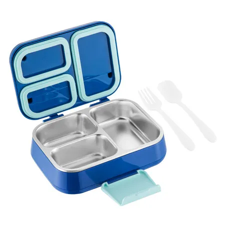 Leakproof Stainless Steel Bento Box for Kids,Children Bento Box,Leakproof,Double Layer,3 Compartment 304 Stainless Steel Container for School and Home