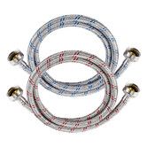 2Pcs 1.5 Meters Washing Machine Hoses, Hot and Cold Striped Water Supply Hoses with 3/4'' Standard Interface fit for ALL Washer