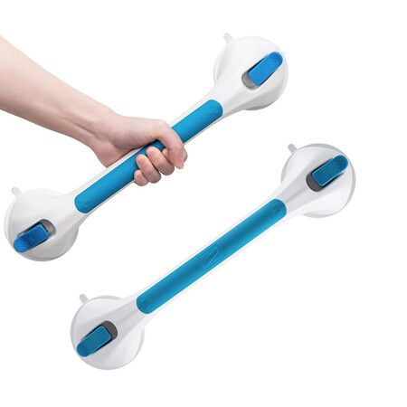 2Pcs Grab Bar for Seniors, 17 Inch Suction Grab Bars for Bathtubs and Showers, Shower Handles for Elderly Suction Bathroom Safety Grip