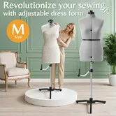 Female Mannequin Dressmaker Sewing Dummy Model Adjustable Manikin Dress Form Pinnable Body Torso Tailor Woman Fashion Clothes Display Stand M Size
