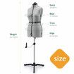 Dressmakers Mannequin Female Adjustable Sewing Manikin Dress Form Tailor Pinnable Body Torso Fashion Dummy Model Craft Woman Clothes Display S Size