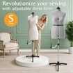 Dressmakers Mannequin Female Adjustable Sewing Manikin Dress Form Tailor Pinnable Body Torso Fashion Dummy Model Craft Woman Clothes Display S Size