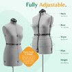 Dressmakers Mannequin Female Adjustable Sewing Manikin Dress Form Tailor Pinnable Body Torso Fashion Dummy Model Craft Woman Clothes Display S Size
